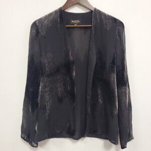 Tamotsu Womens Whimsigoth Silk Velvet Burnout Kimono Top Size 4 Black Artsy